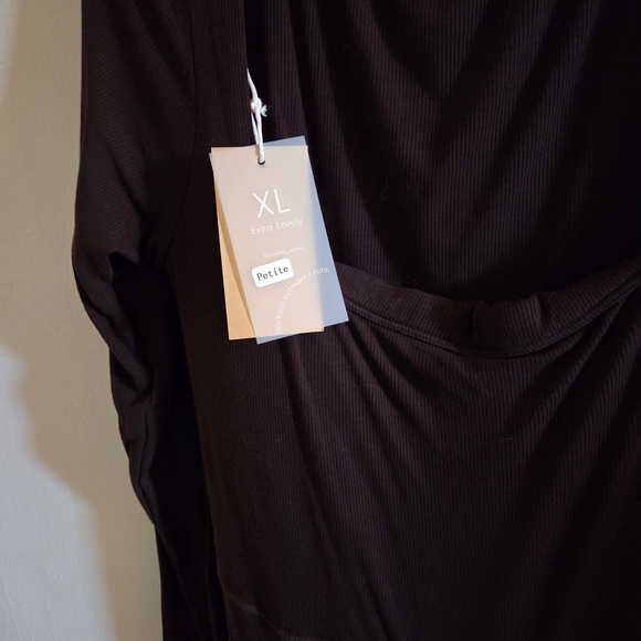 Go With The Flow Long Sleeve Jumpsuit BROWN 1X - Picture 3 of 6